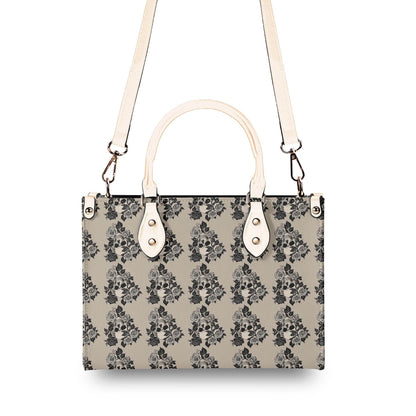Sepia Skull and Rose Luxury Women's Leather Handbag - DeRose Seasonal