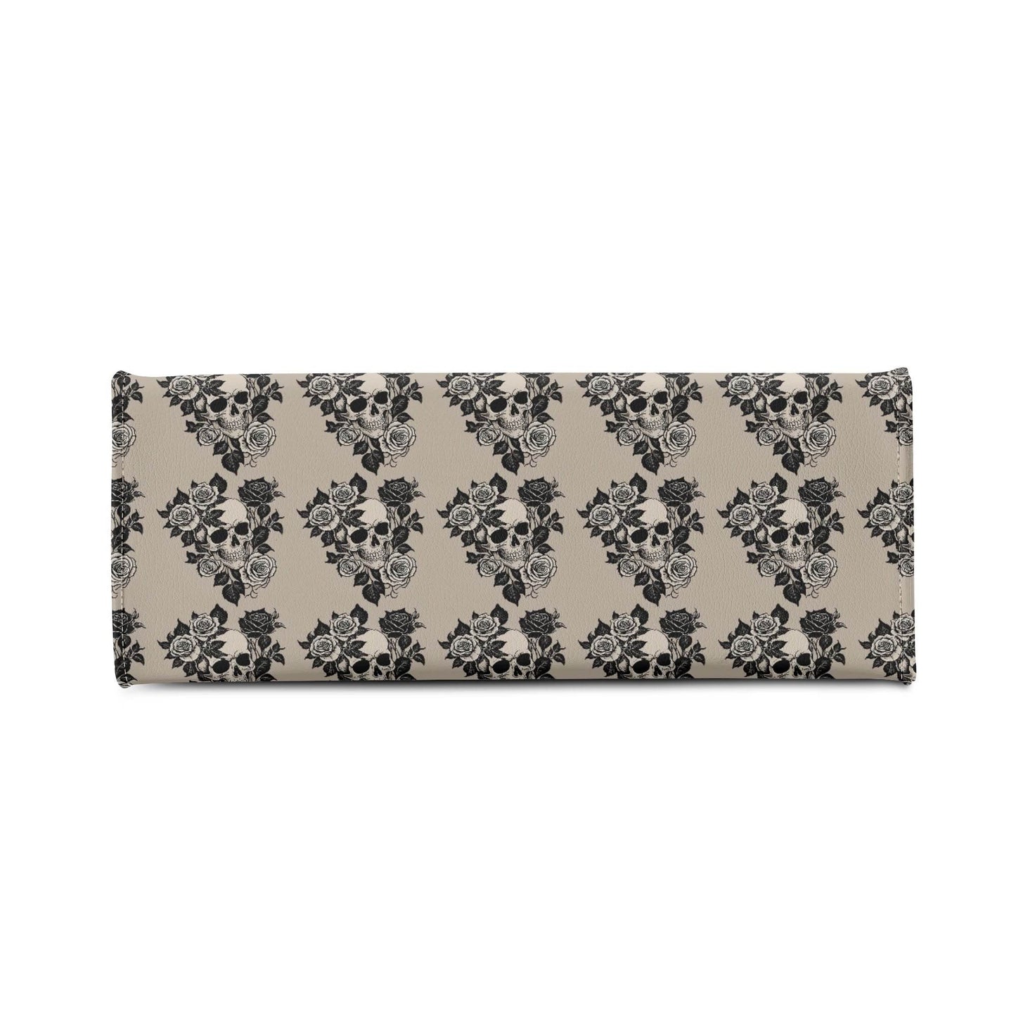 Sepia Skull and Rose Luxury Women's Leather Handbag - DeRose Seasonal