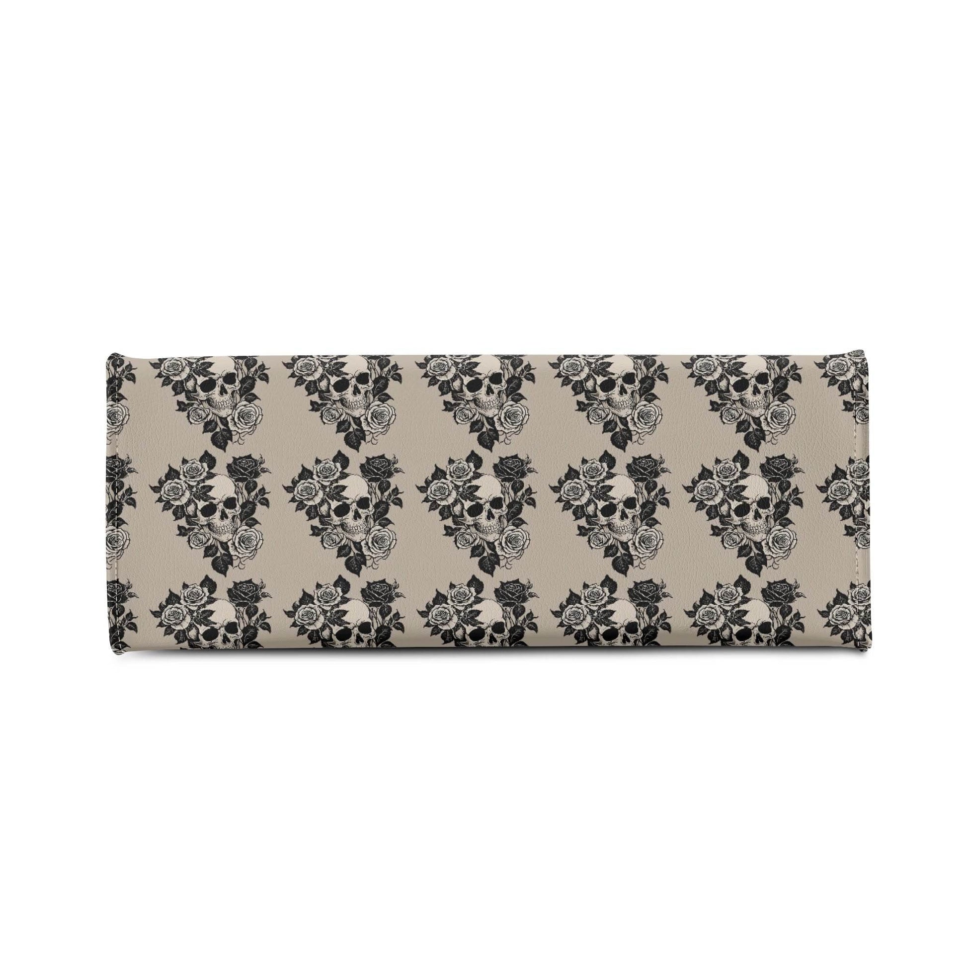 Sepia Skull and Rose Luxury Women's Leather Handbag - DeRose Seasonal