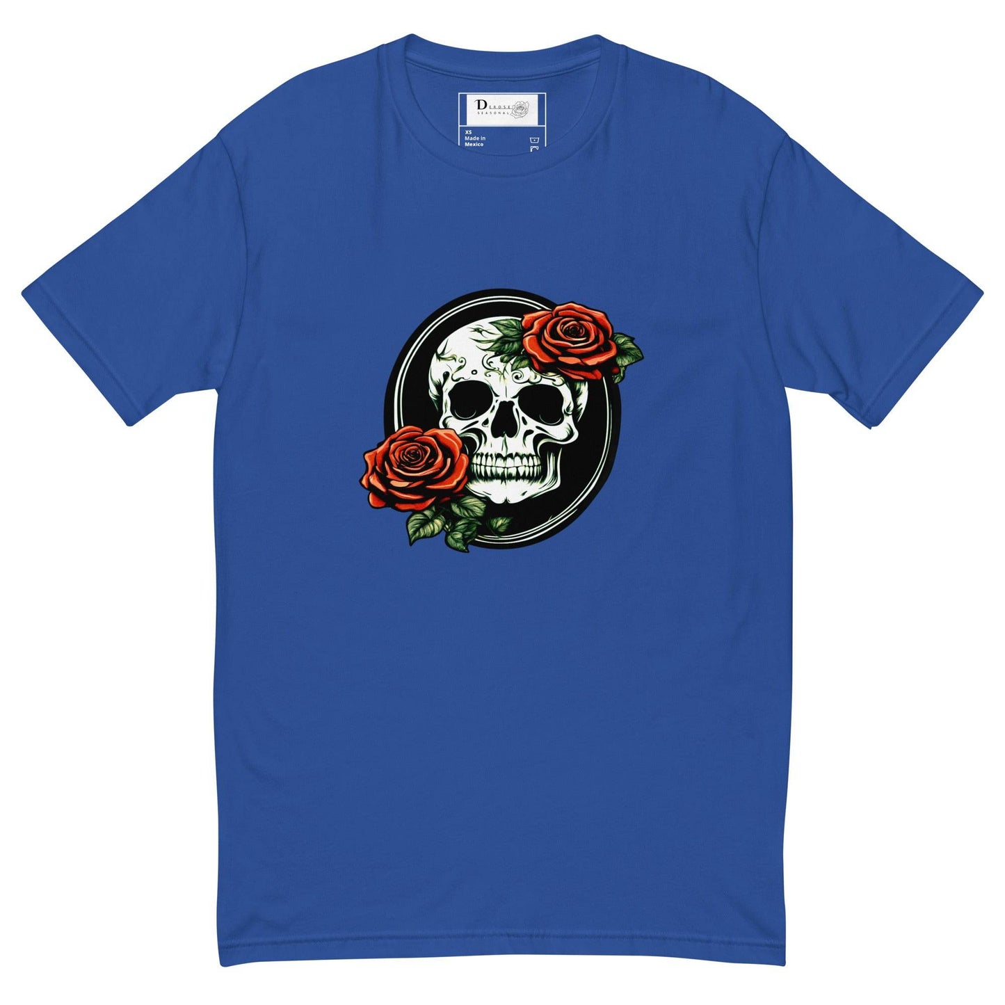 Short Sleeve Skull and Rose Form Fitting T-shirt - DeathDrip Branding - DeRose Seasonal