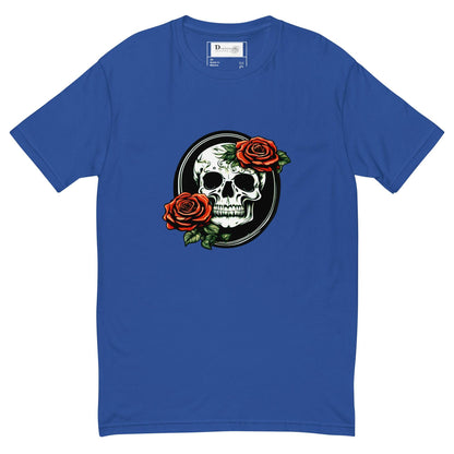 Short Sleeve Skull and Rose Form Fitting T-shirt - DeathDrip Branding - DeRose Seasonal