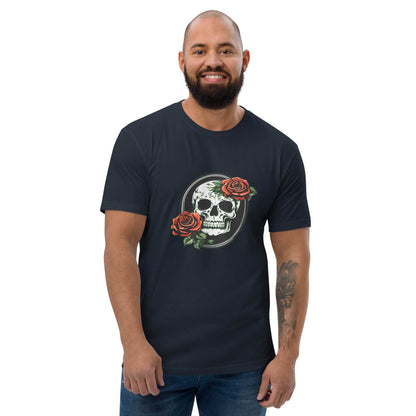 Short Sleeve Skull and Rose Form Fitting T-shirt - DeathDrip Branding - DeRose Seasonal