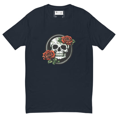 Short Sleeve Skull and Rose Form Fitting T-shirt - DeathDrip Branding - DeRose Seasonal