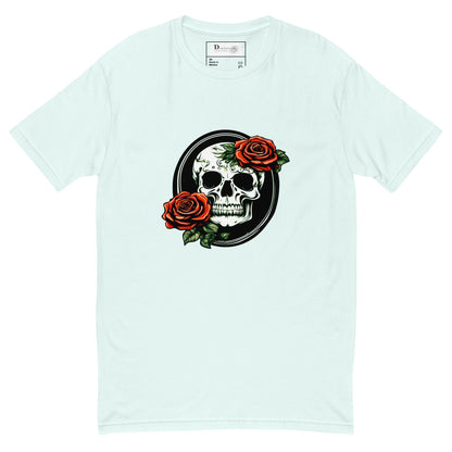 Short Sleeve Skull and Rose Form Fitting T-shirt - DeathDrip Branding - DeRose Seasonal