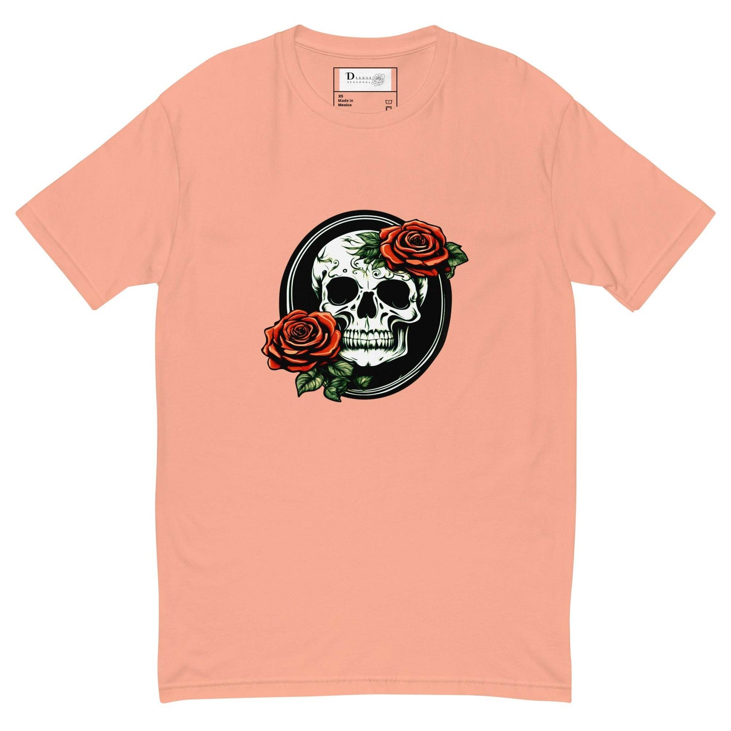 Short Sleeve Skull and Rose Form Fitting T-shirt - DeathDrip Branding - DeRose Seasonal