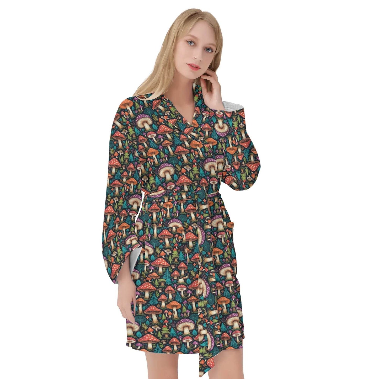 Shroomy Women's Short Bathrobe - DeRose Seasonal