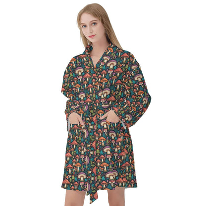 Shroomy Women's Short Bathrobe - DeRose Seasonal