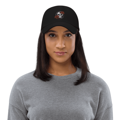 Skull and Rose Adjustable Baseball Hat - DeathDrip Branding - DeRose Seasonal