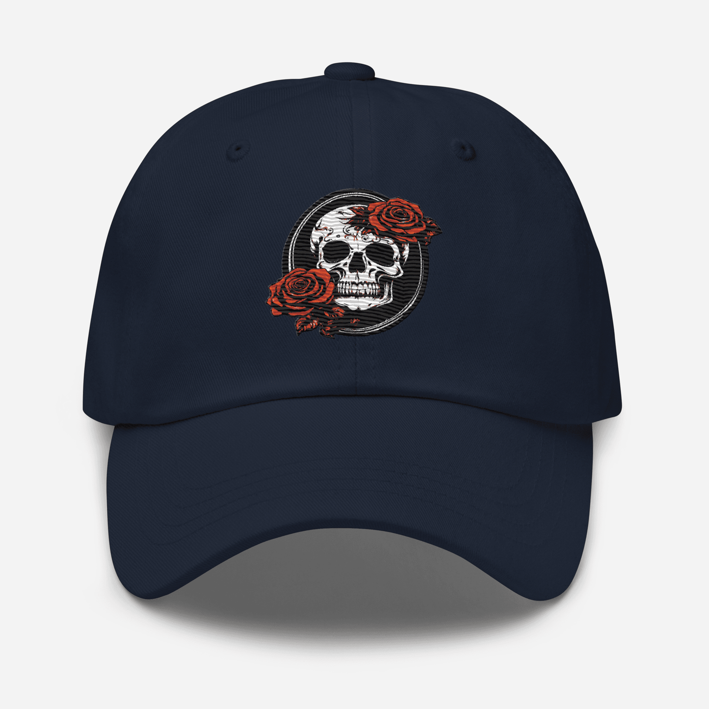 Skull and Rose Adjustable Baseball Hat - DeathDrip Branding - DeRose Seasonal