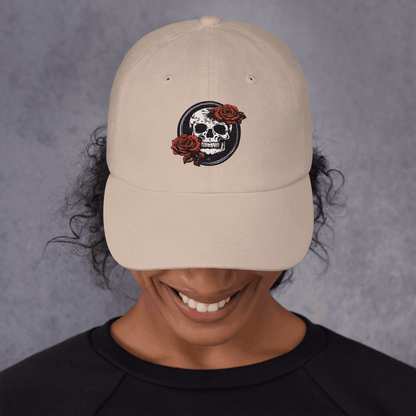 Skull and Rose Adjustable Baseball Hat - DeathDrip Branding - DeRose Seasonal