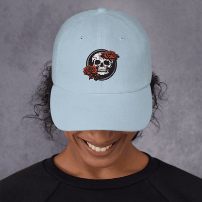Skull and Rose Adjustable Baseball Hat - DeathDrip Branding - DeRose Seasonal