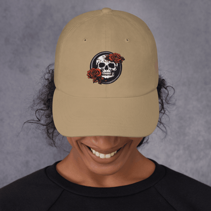 Skull and Rose Adjustable Baseball Hat - DeathDrip Branding - DeRose Seasonal
