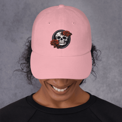 Skull and Rose Adjustable Baseball Hat - DeathDrip Branding - DeRose Seasonal