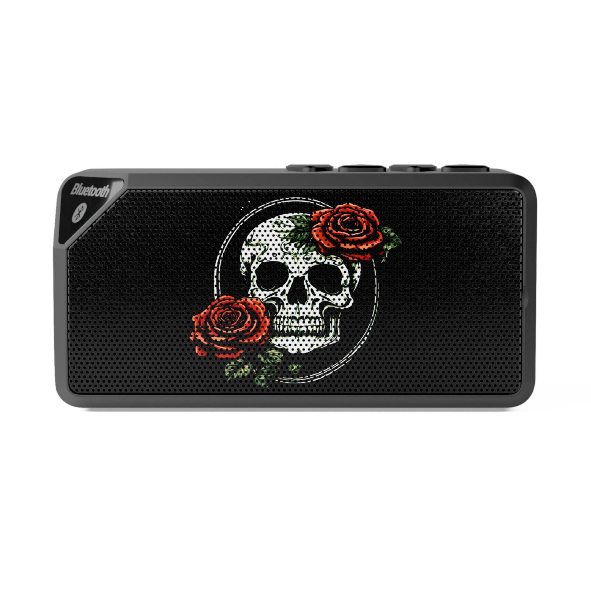 Skull and Rose Rectangular Outdoor Bluetooth Speaker - DeathDrip Branding - DeRose Seasonal