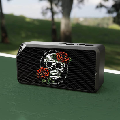Skull and Rose Rectangular Outdoor Bluetooth Speaker - DeathDrip Branding - DeRose Seasonal