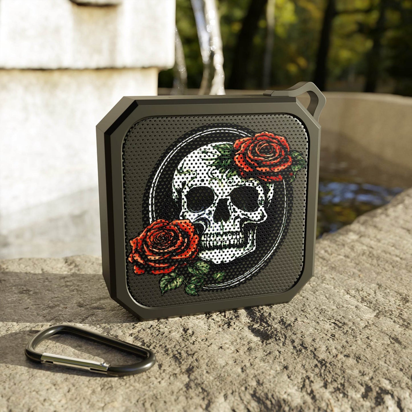 Skull and Rose Outdoor Square Bluetooth Speaker - DeathDrip Branding - DeRose Seasonal
