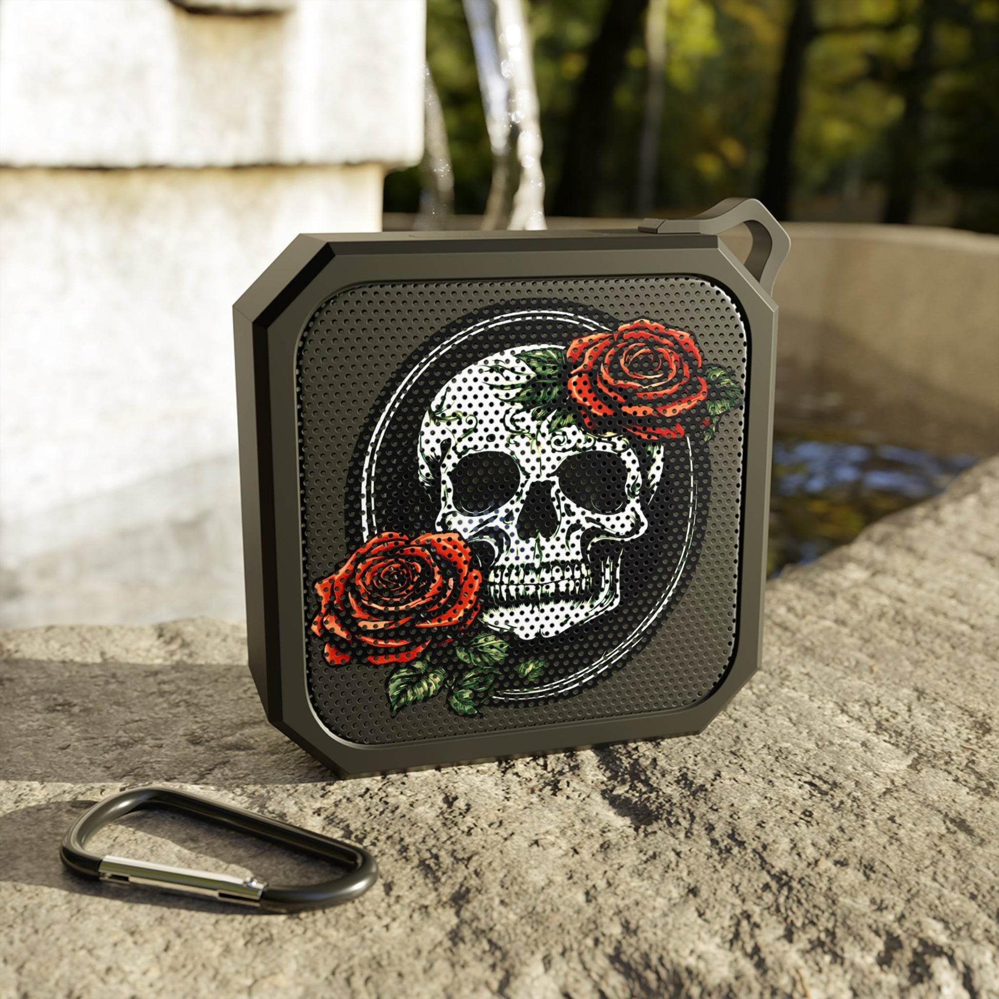 Skull and Rose Outdoor Square Bluetooth Speaker - DeathDrip Branding - DeRose Seasonal