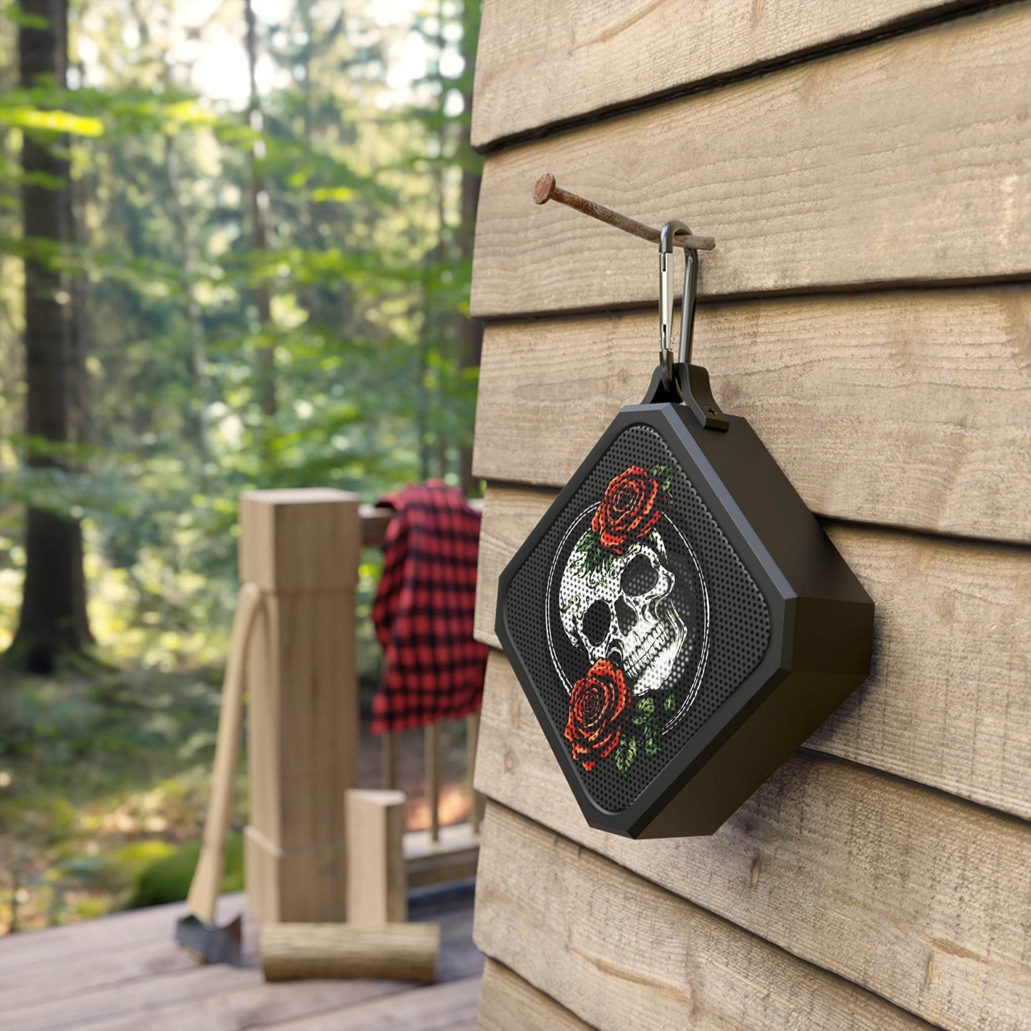 Skull and Rose Outdoor Square Bluetooth Speaker - DeathDrip Branding - DeRose Seasonal