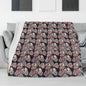 Skull and Pink Rose Flannel Breathable Blanket 4 Sizes - DeRose Seasonal