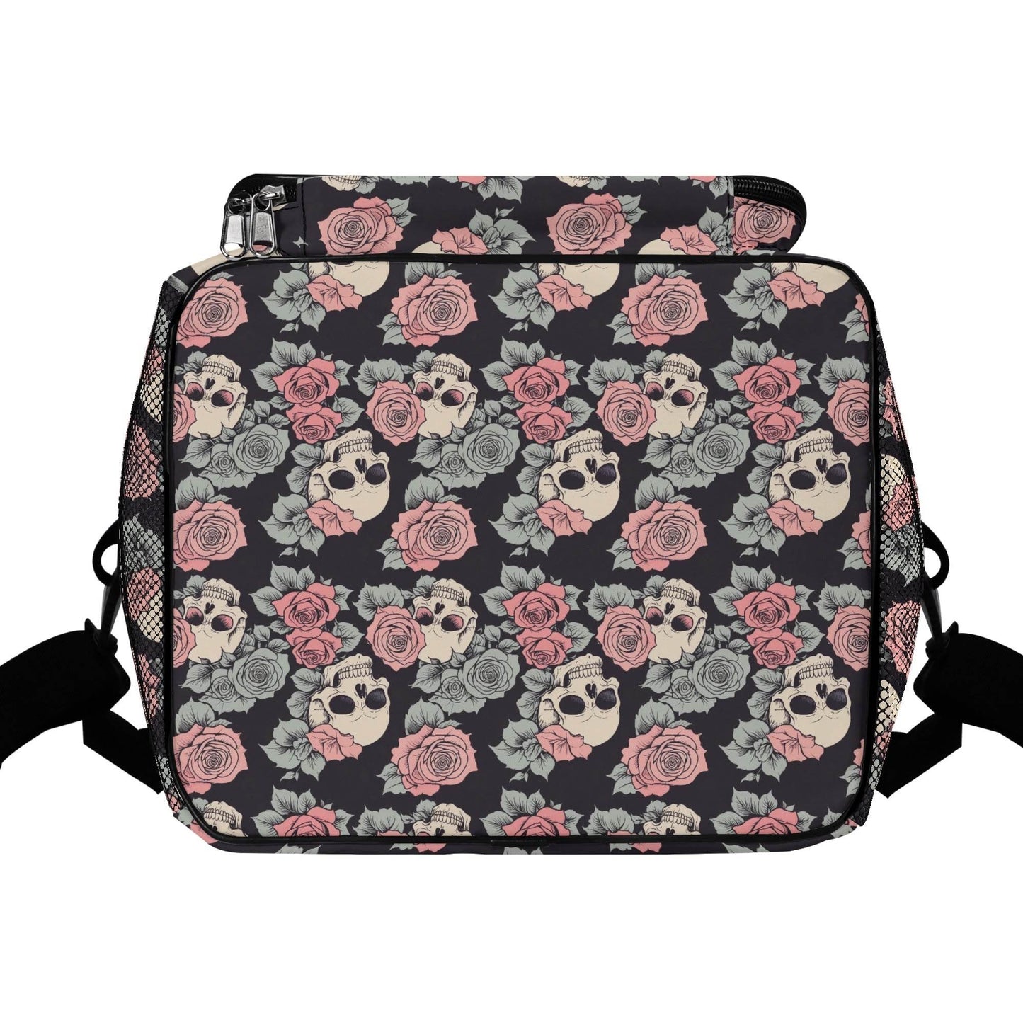 Skull and Pink Rose Insulated Leakproof Cooler Bag Lunch Box - DeRose Seasonal