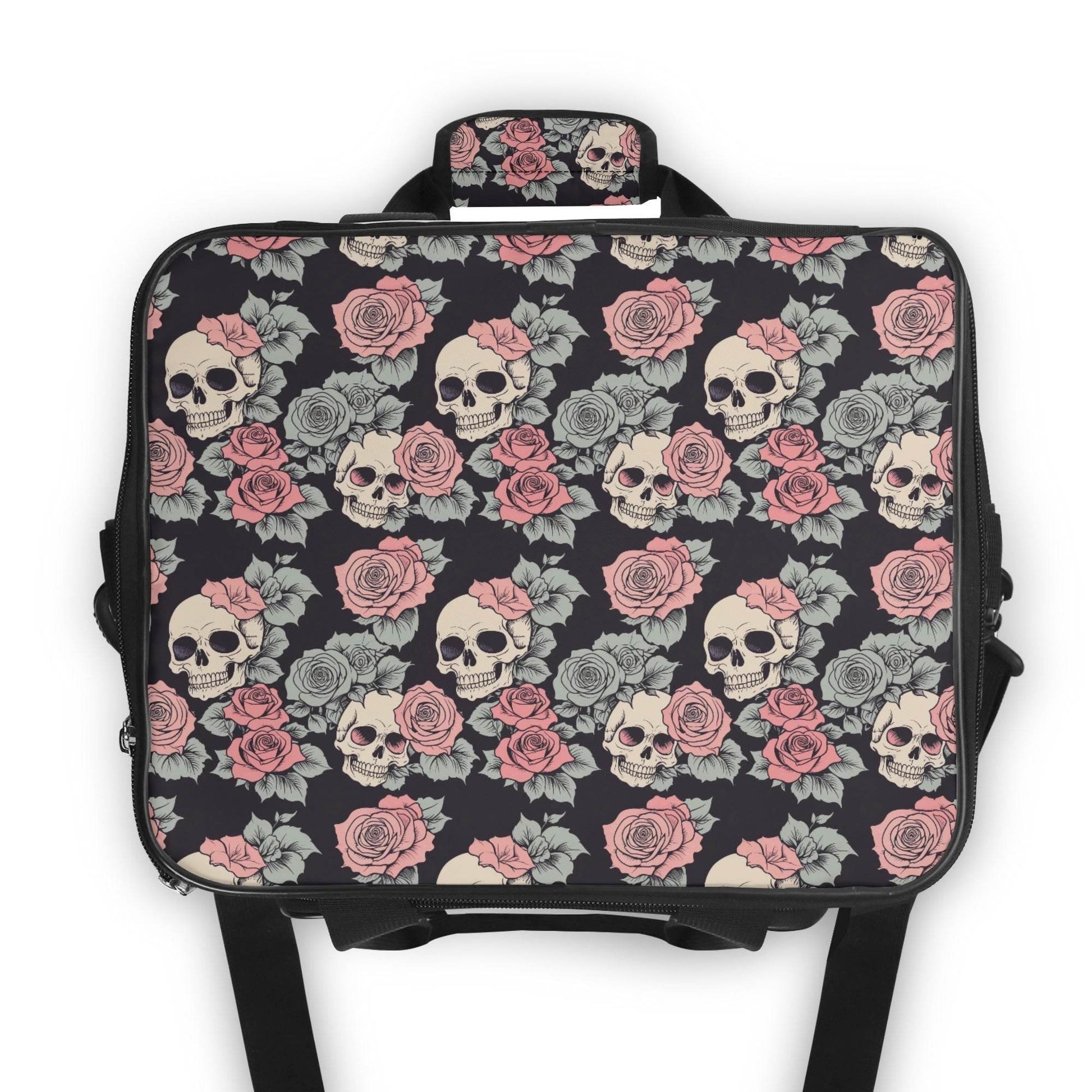 Skull and Pink Rose Insulated Leakproof Cooler Bag Lunch Box - DeRose Seasonal