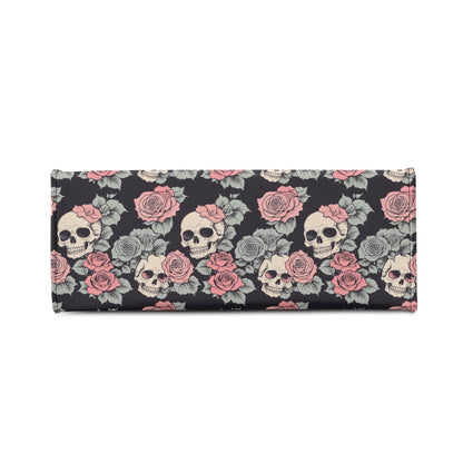 Skull and Pink Rose Luxury Women's Leather Handbag - DeRose Seasonal