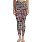 Skull and Pink Rose Polyester Yoga pants Leggings - DeRose Seasonal