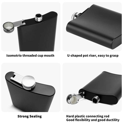Skull of Spades Flask Set 7oz Black Stainless Steel with A Gift Box - DeRose Seasonal