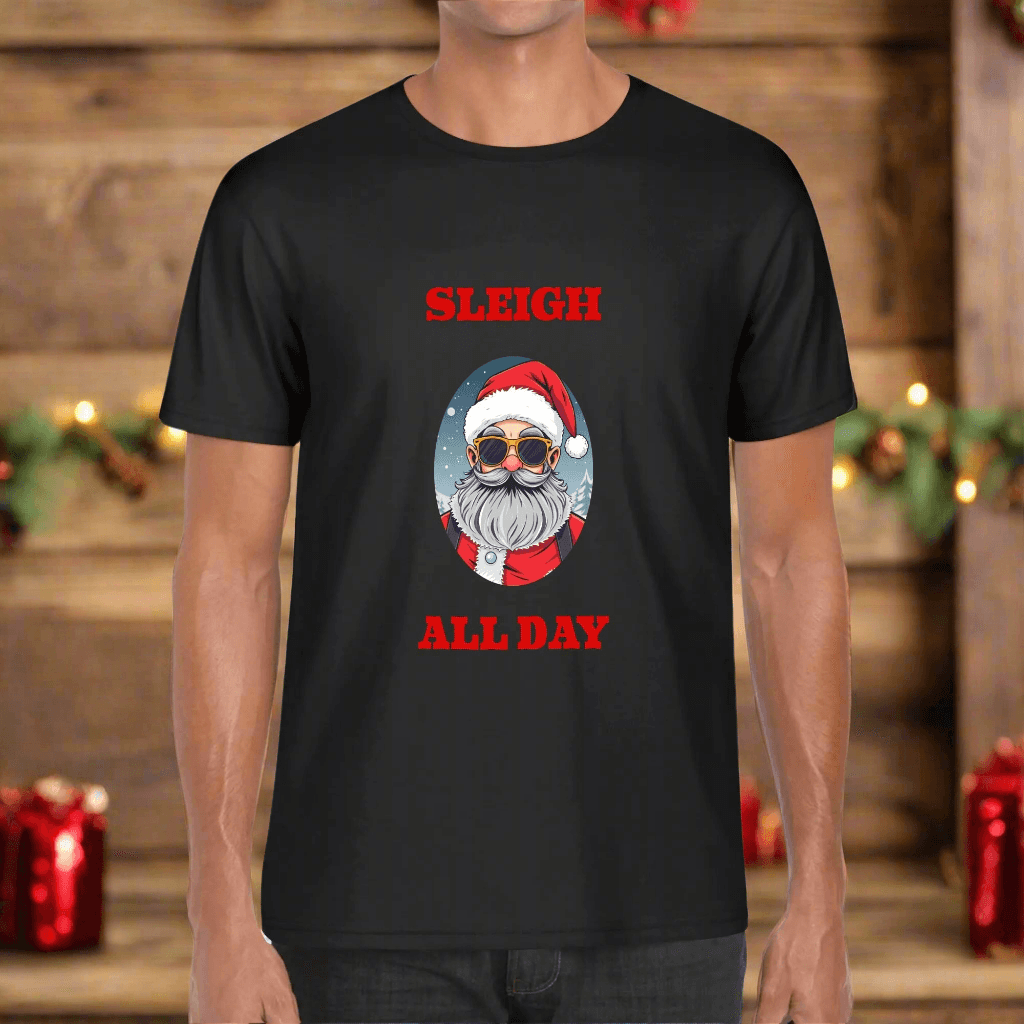 Sleigh All Day Men's Cotton T-Shirt - DeRose Seasonal