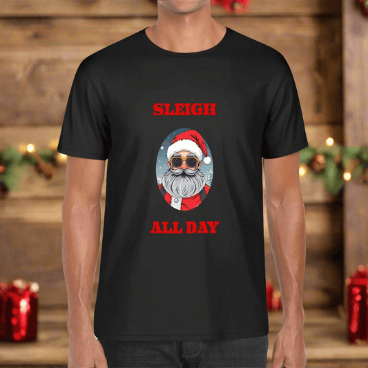 Sleigh All Day Men's Cotton T-Shirt - DeRose Seasonal