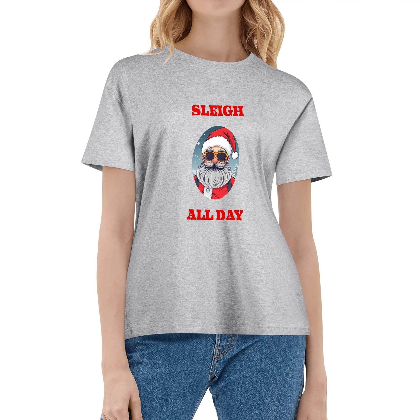 Sleigh All Day Women's Cotton T-Shirt - DeRose Seasonal