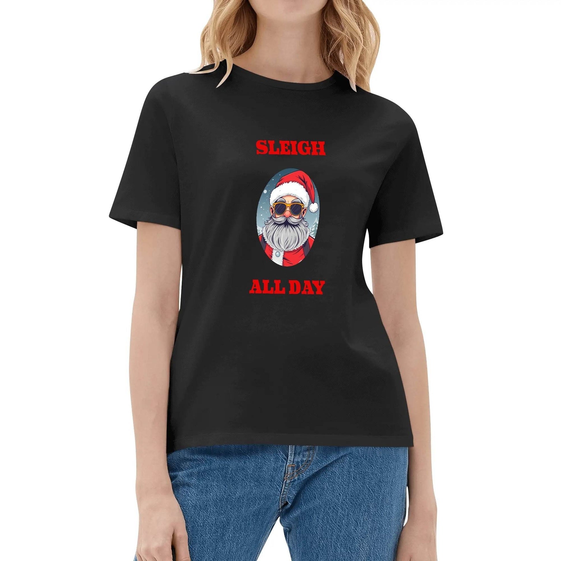 Sleigh All Day Women's Cotton T-Shirt - DeRose Seasonal