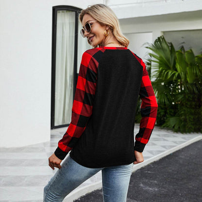Sleigh Dall Day Women's Crew Neck Flannel Long Sleeve shirt - DeRose Seasonal