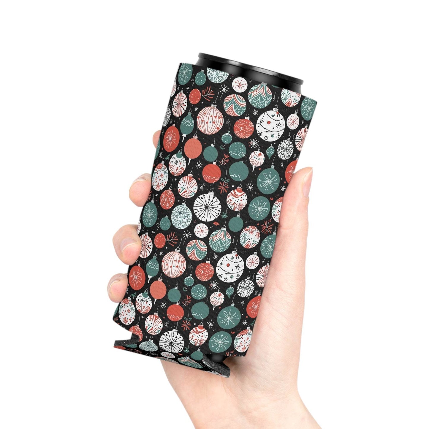Colorful Ornaments Can Cooler BOGO 50% Off - DeRose Seasonal