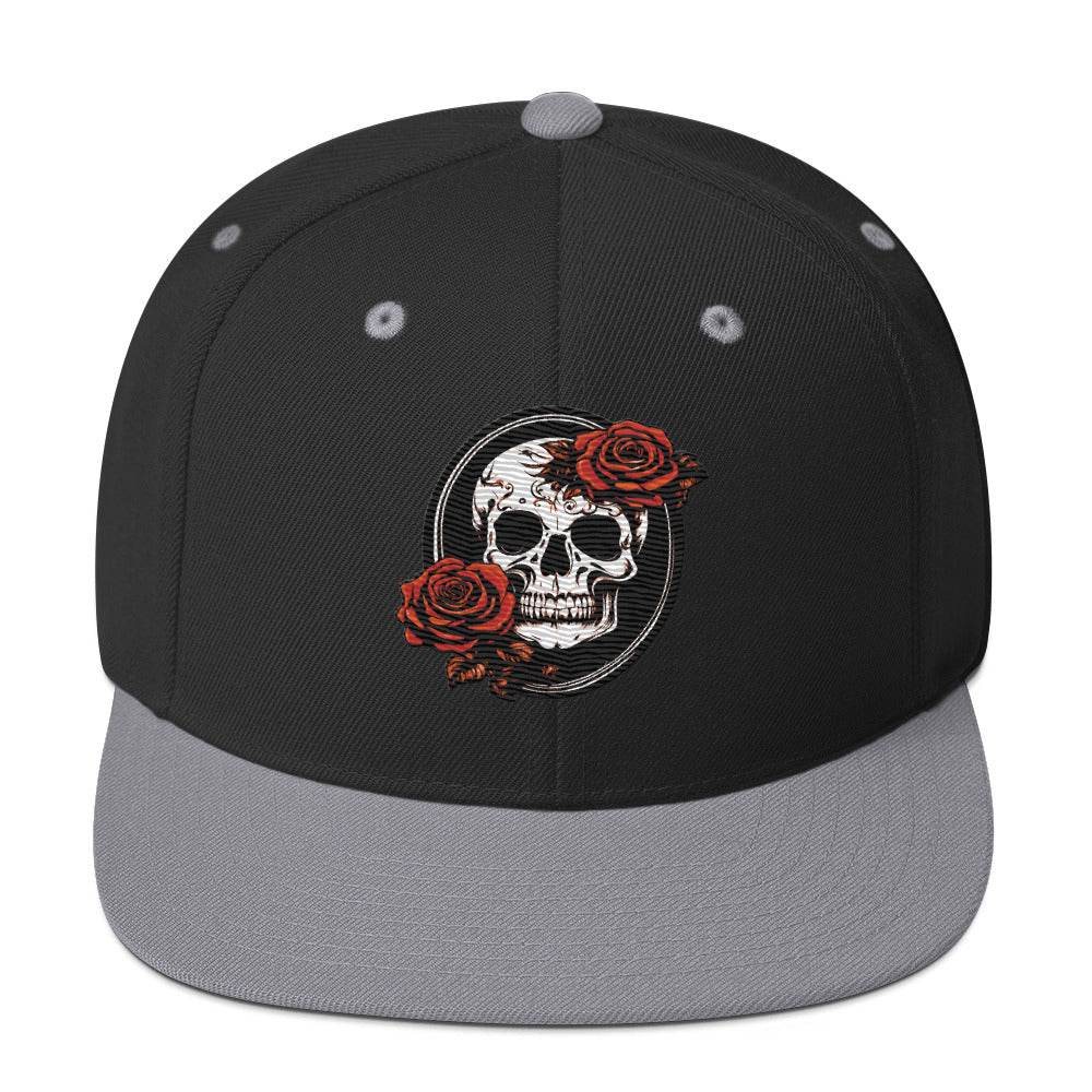 Snapback Skull and Rose Hat - DeathDrip Branding - DeRose Seasonal