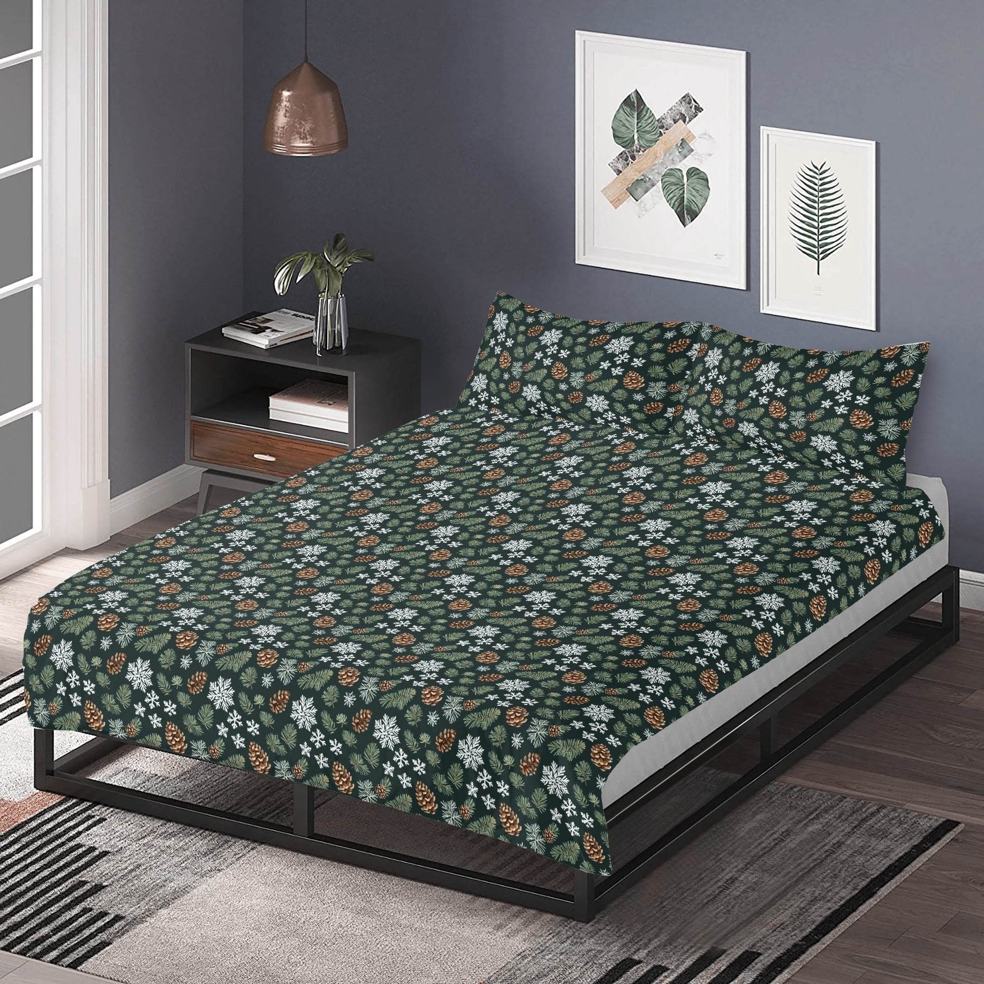 Snowflake Pine 3 Pcs Beddings - DeRose Seasonal