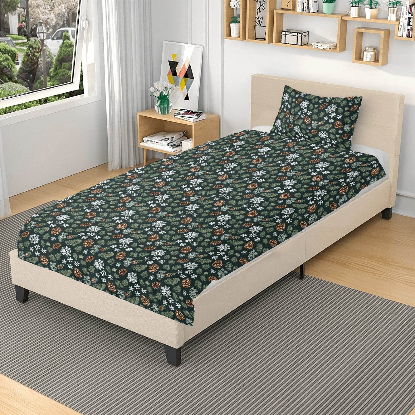 Snowflake Pine 3 Pcs Beddings - DeRose Seasonal