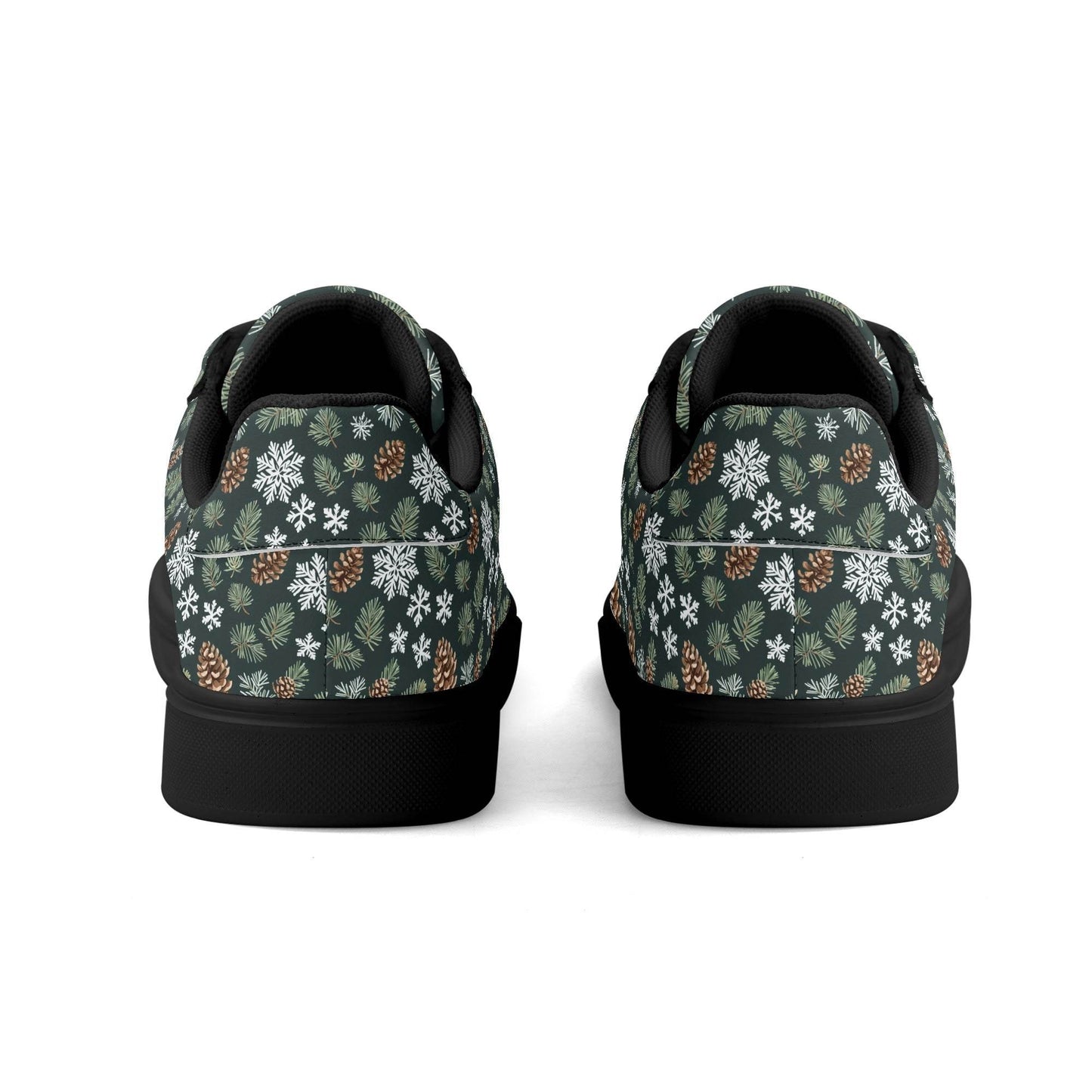 Snowflake Pine Adult Lightweight Brand Low Top Leather Shoes - DeRose Seasonal