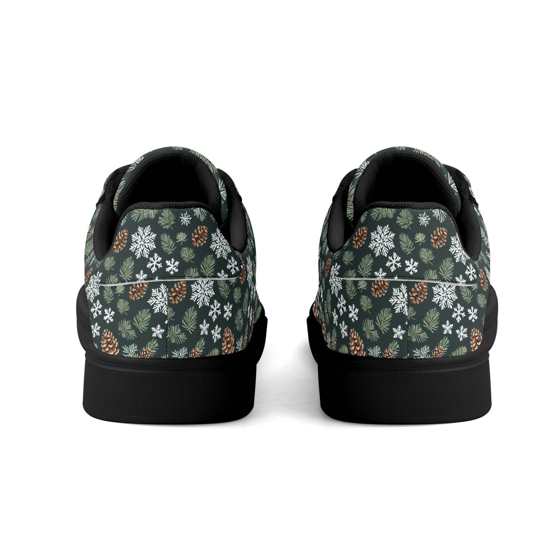 Snowflake Pine Adult Lightweight Brand Low Top Leather Shoes - DeRose Seasonal