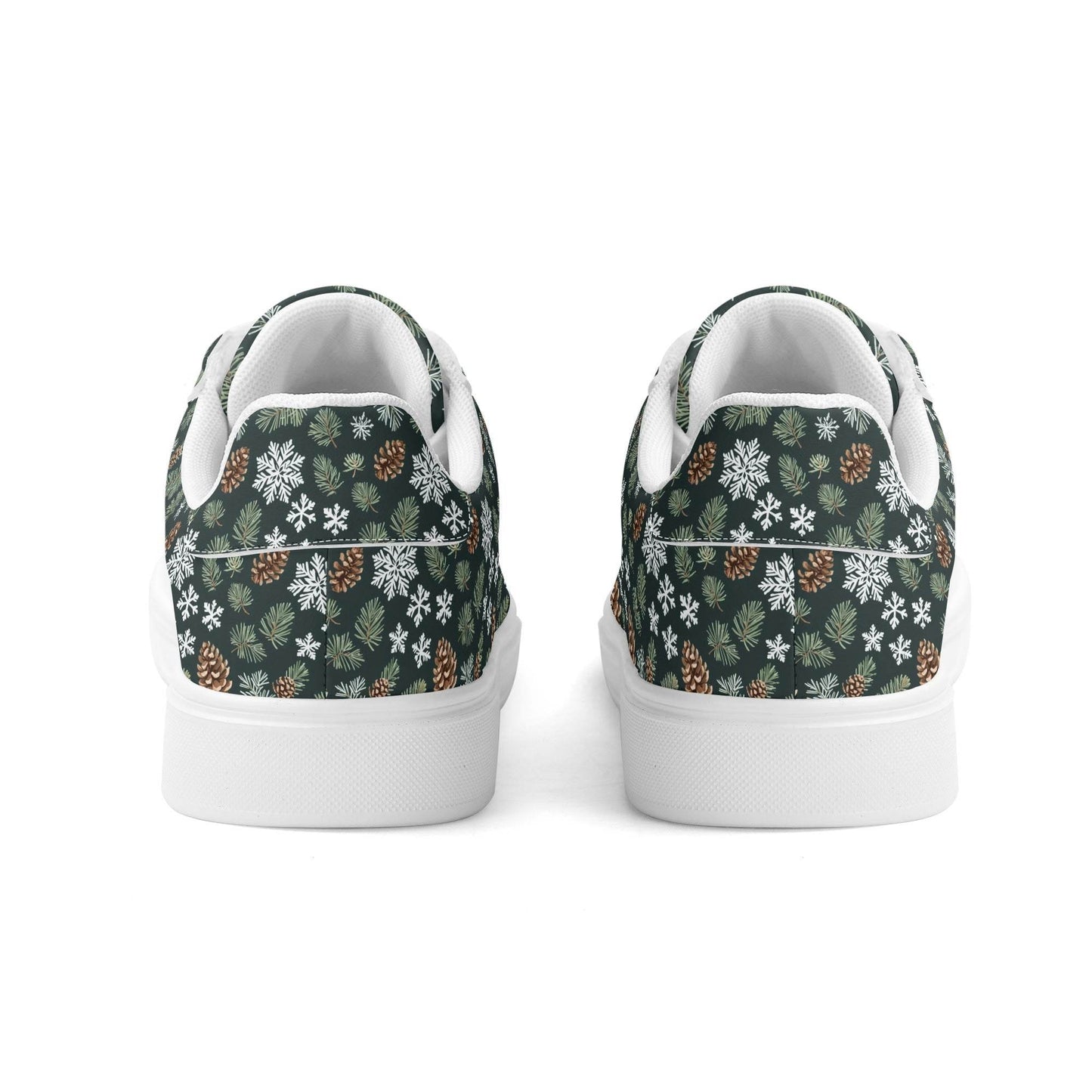 Snowflake Pine Adult Lightweight Brand Low Top Leather Shoes - DeRose Seasonal