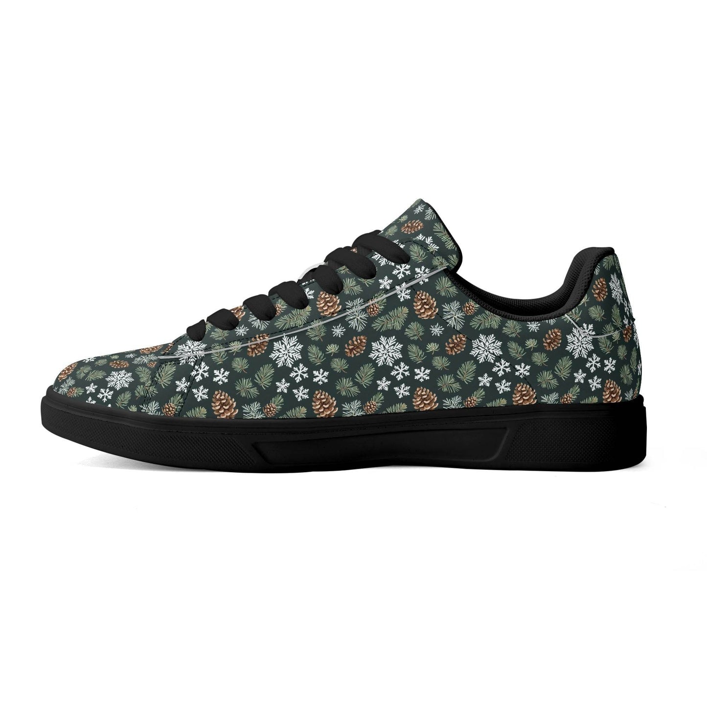 Snowflake Pine Adult Lightweight Brand Low Top Leather Shoes - DeRose Seasonal