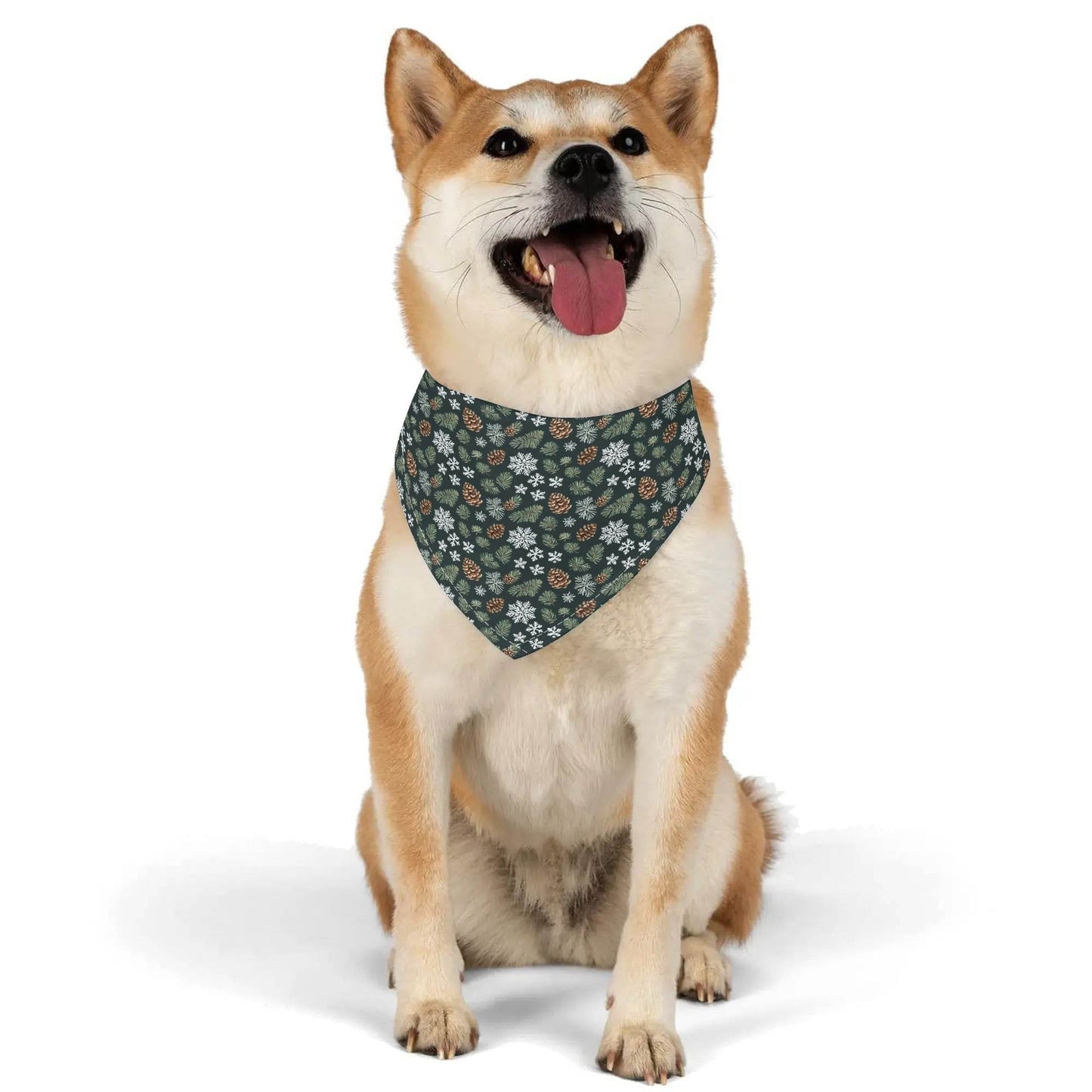 Snowflake Pine Animal Scarf Pet Adjustable Bandanas for Dogs Cats - DeRose Seasonal