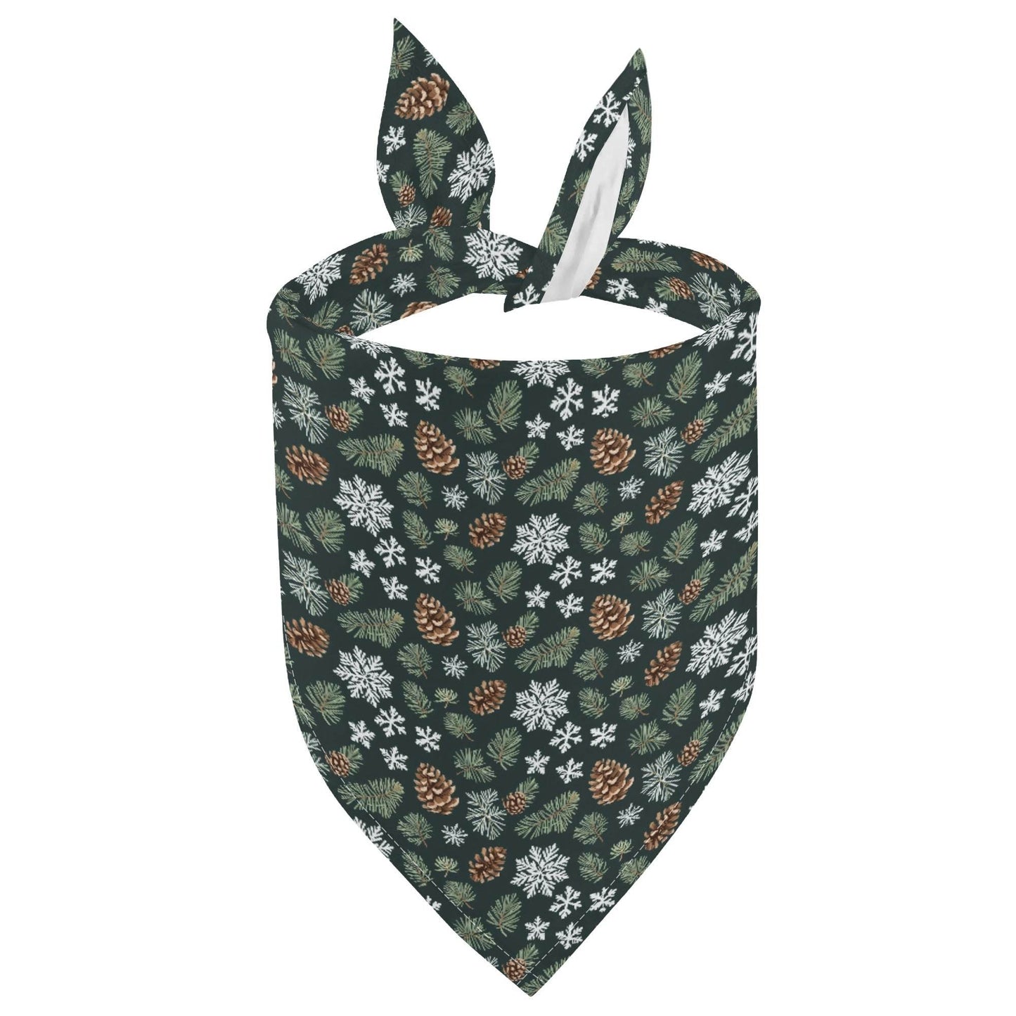 Snowflake Pine Animal Scarf Pet Adjustable Bandanas for Dogs Cats - DeRose Seasonal