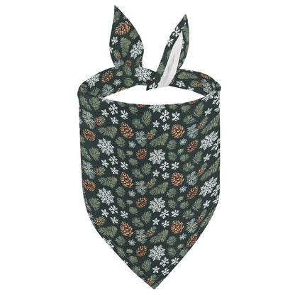 Snowflake Pine Animal Scarf Pet Adjustable Bandanas for Dogs Cats - DeRose Seasonal