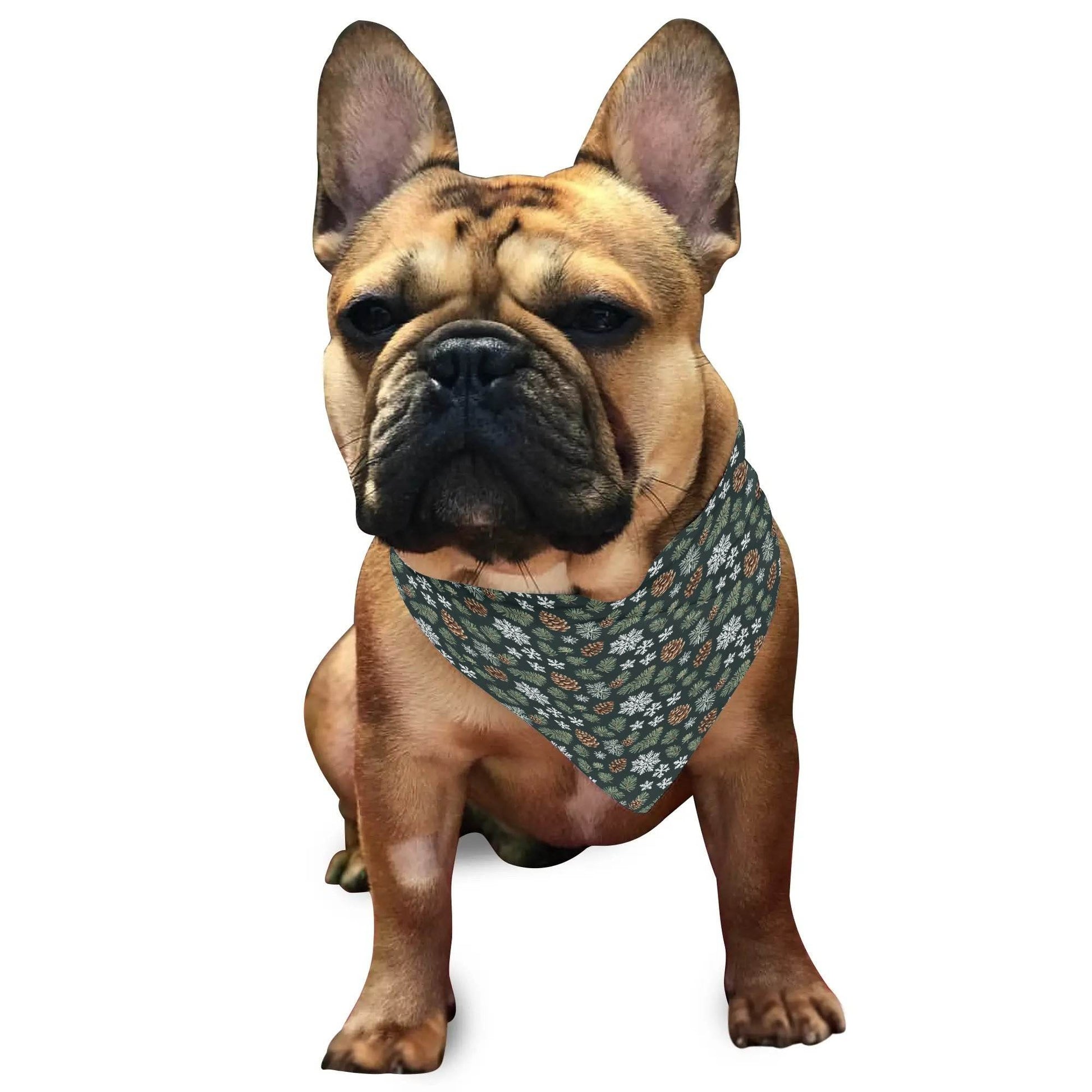 Snowflake Pine Animal Scarf Pet Adjustable Bandanas for Dogs Cats - DeRose Seasonal