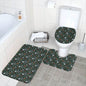 Snowflake Pine Bathroom Four-Piece Set(Shower Curtain + Toilet Cover Mat + Toilet Foot Mat + Floor Mat)| Polyester - DeRose Seasonal