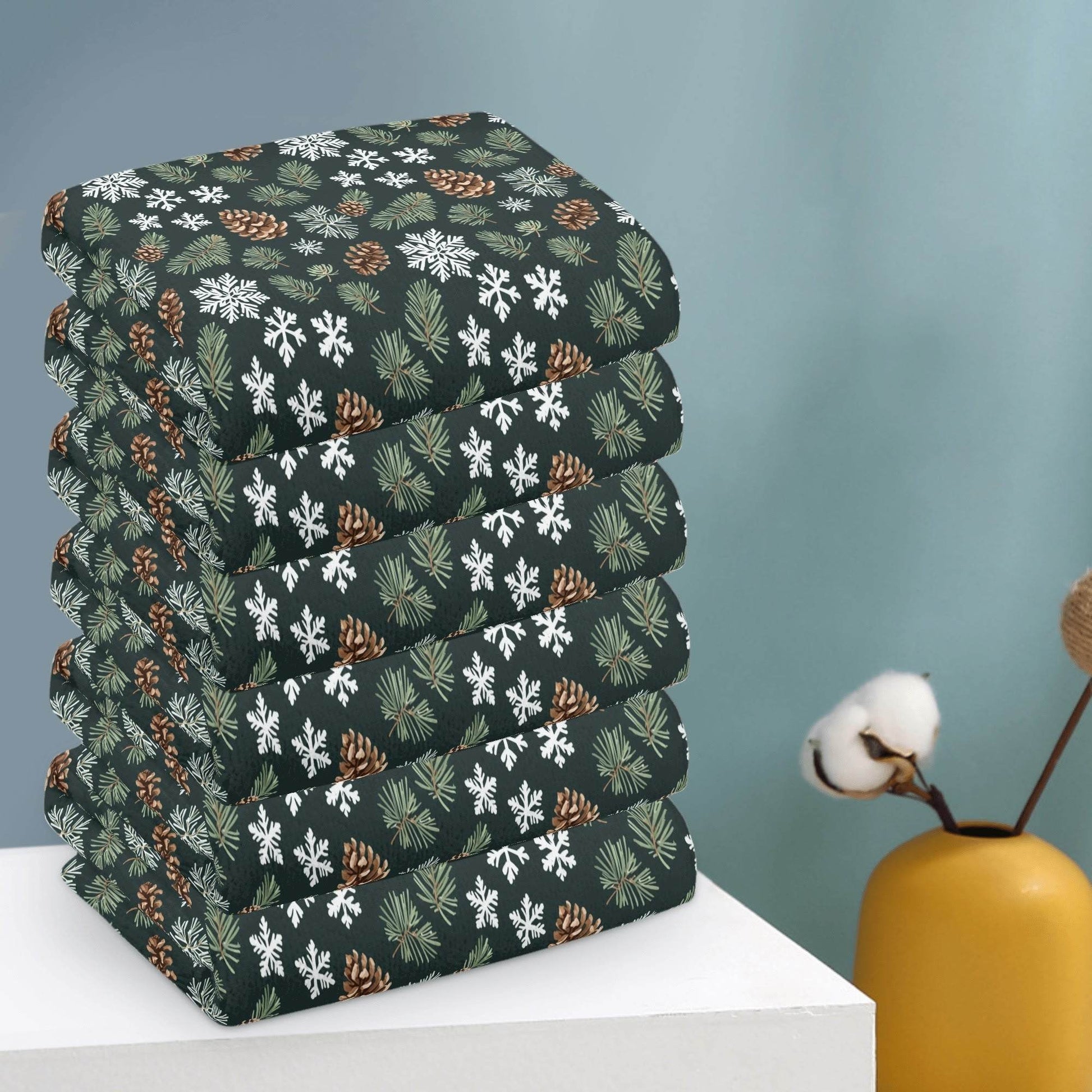 Snowflake Pine Hand Towels (6 Pcs) - DeRose Seasonal