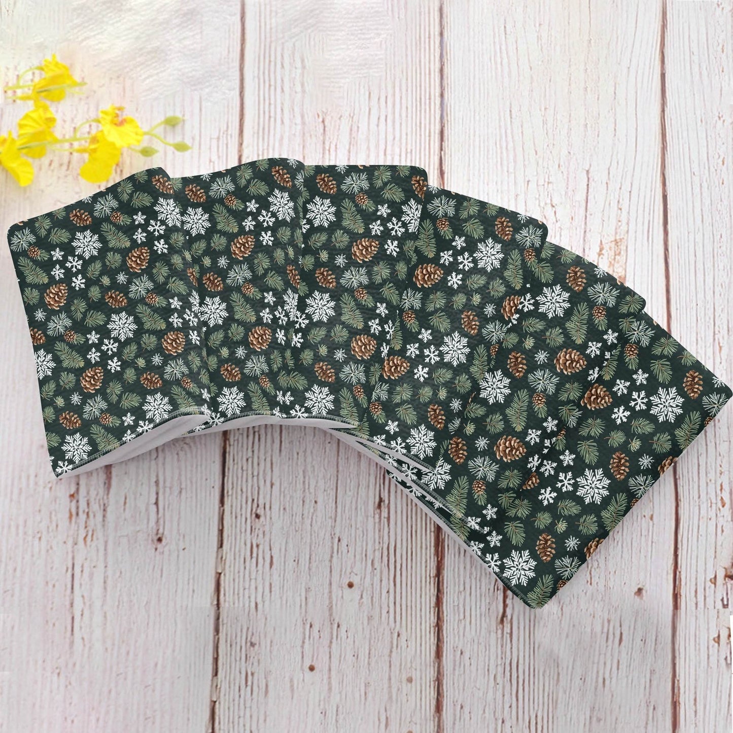 Snowflake Pine Hand Towels (6 Pcs) - DeRose Seasonal