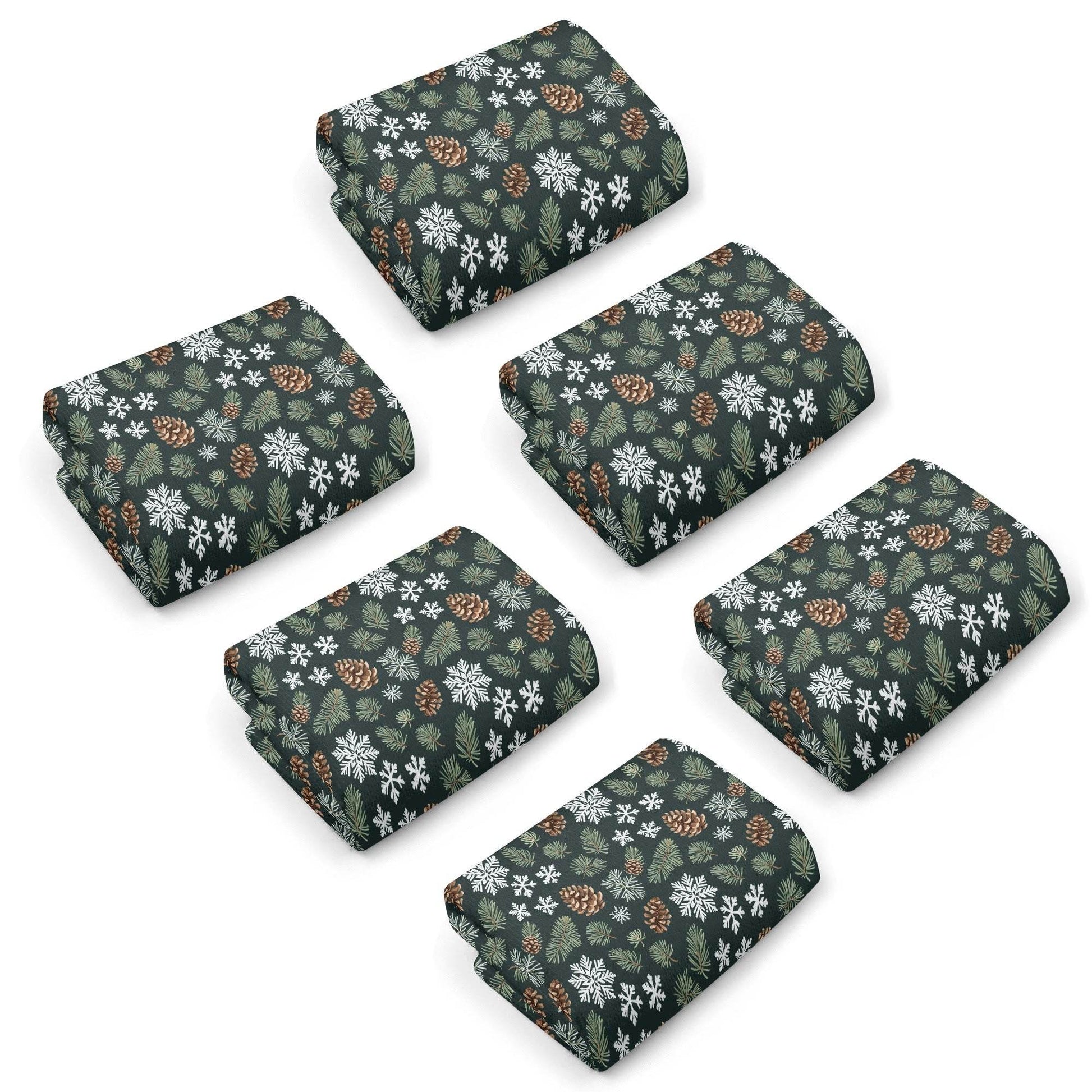 Snowflake Pine Hand Towels (6 Pcs) - DeRose Seasonal