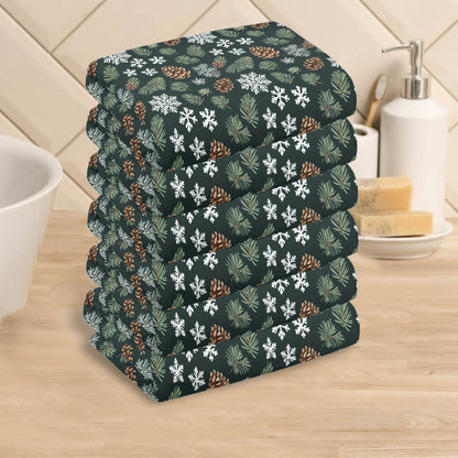 Snowflake Pine Hand Towels (6 Pcs) - DeRose Seasonal